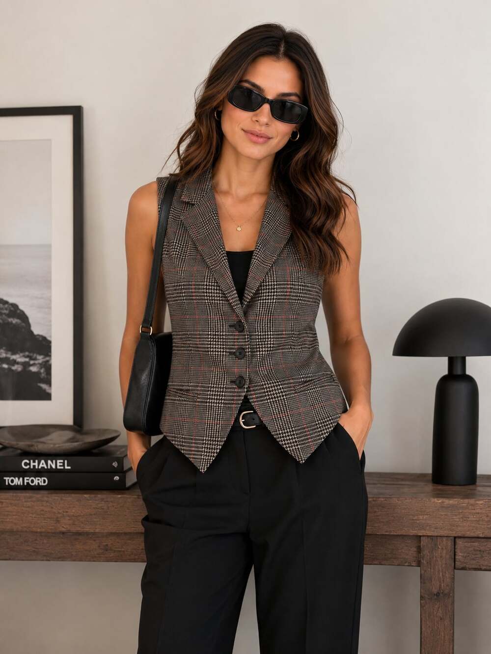 Lauren Ralph Lauren Glen Plaid Tailored Vest Size 12P